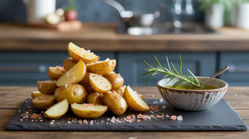 Pommes de terre grenailles croustillantes au sel rose de l’Himalaya Blog